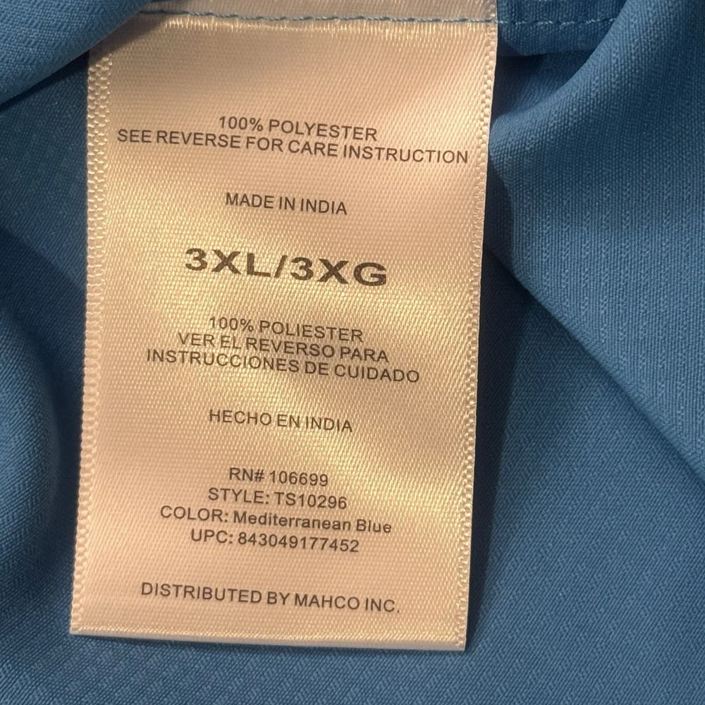 NWT Habit Mens Vented Quick Dry Shirt Size:3XL UPF 40+ Cooling Wicking Blue - Picture 9 of 11